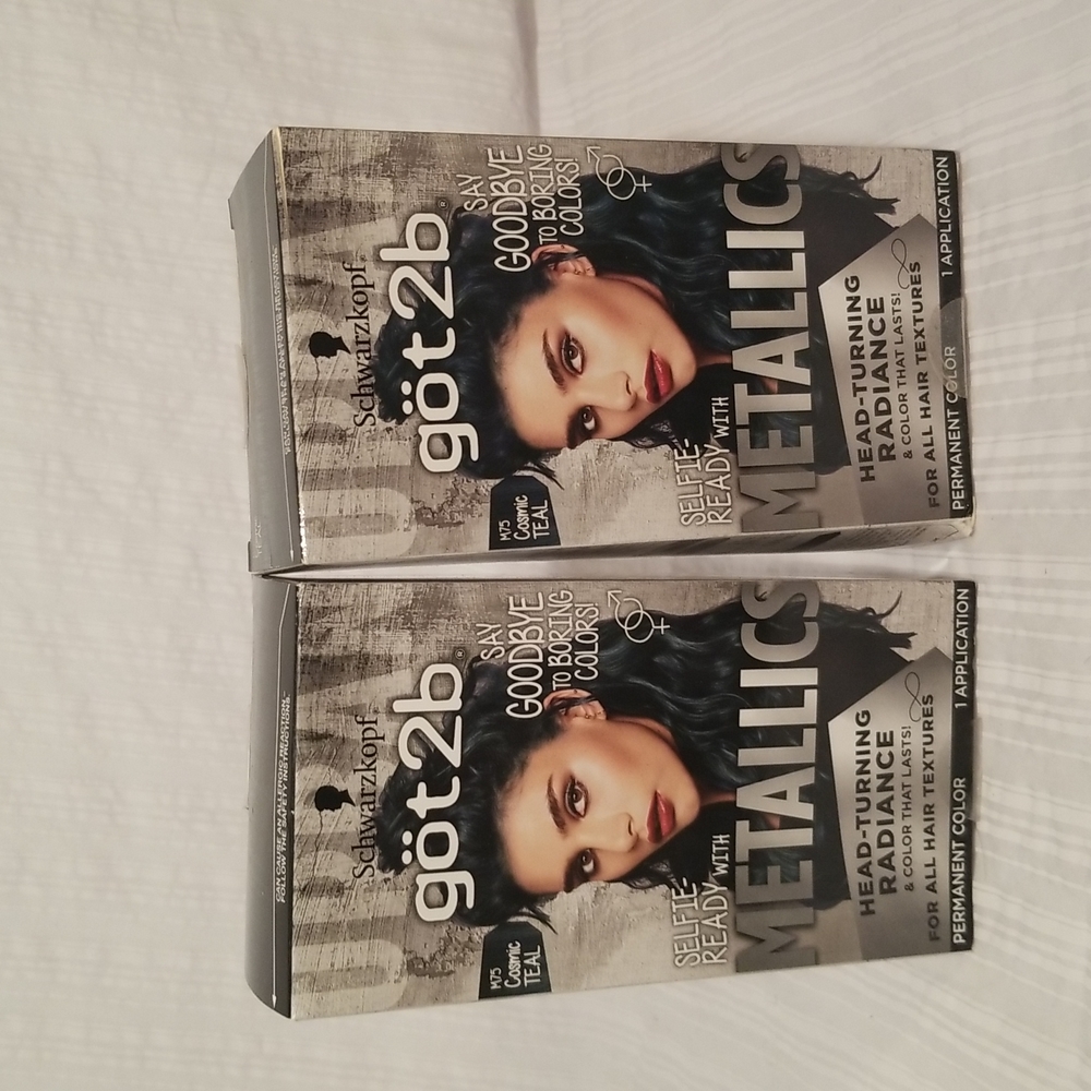Schwarzkopf Got2b Selfie-Ready with Metallics Cosmic Teal M75, Lot of 2